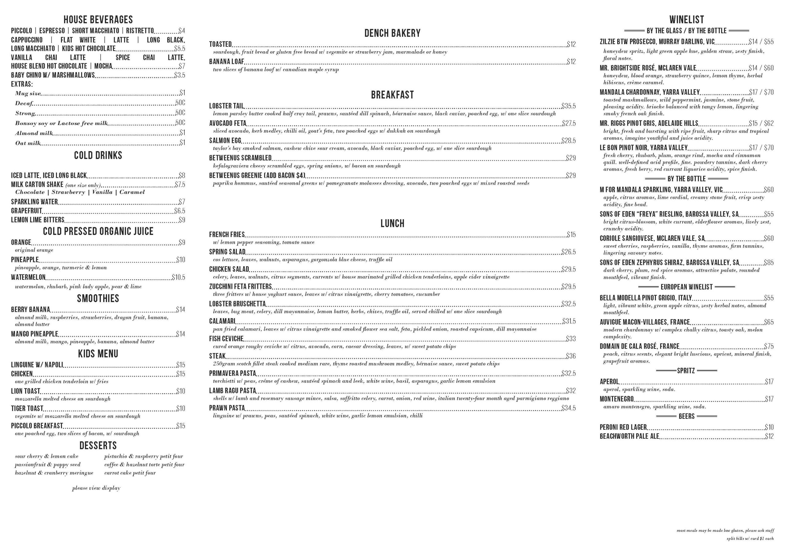 Menu – BetweenUs