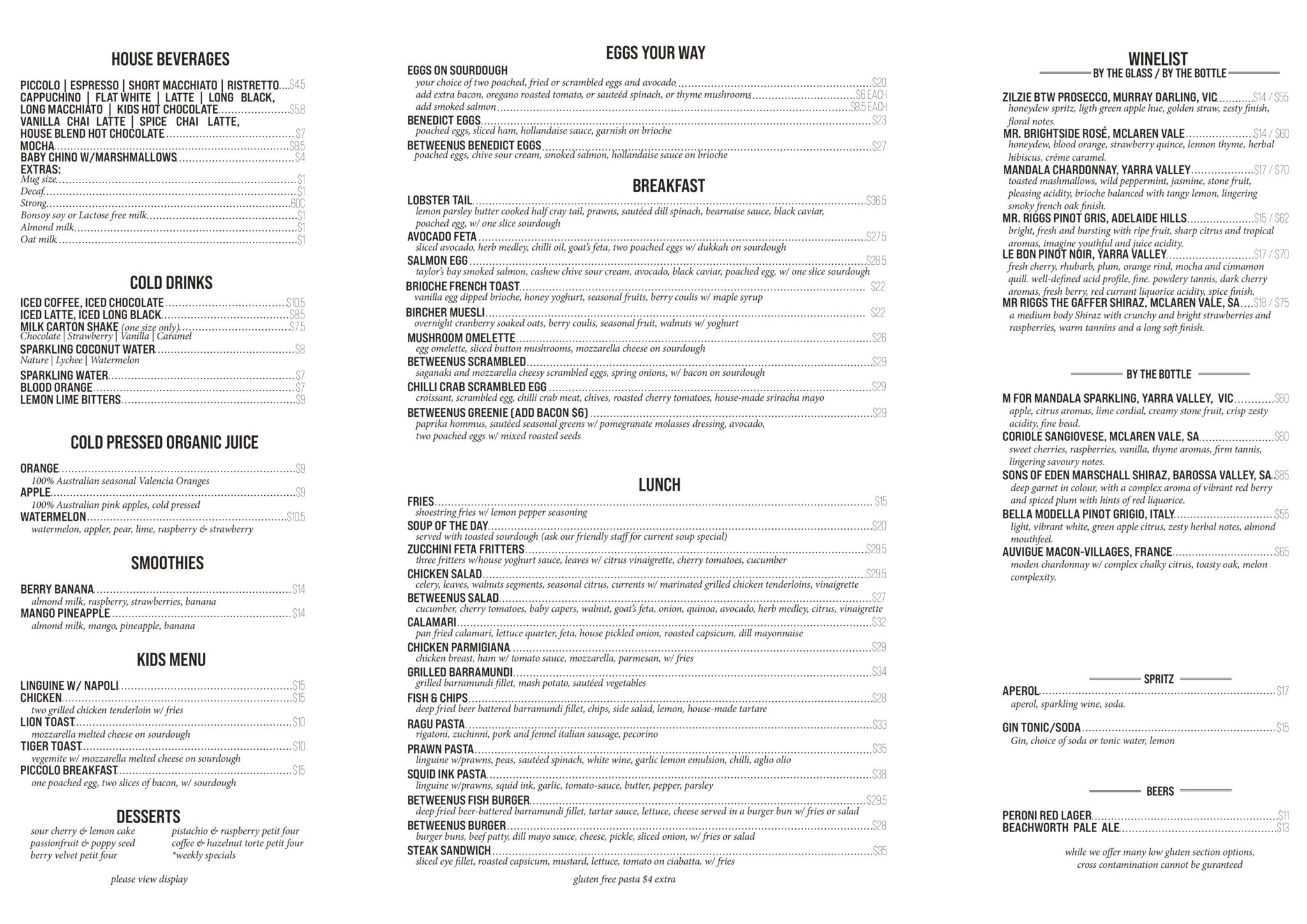 Menu – BetweenUs